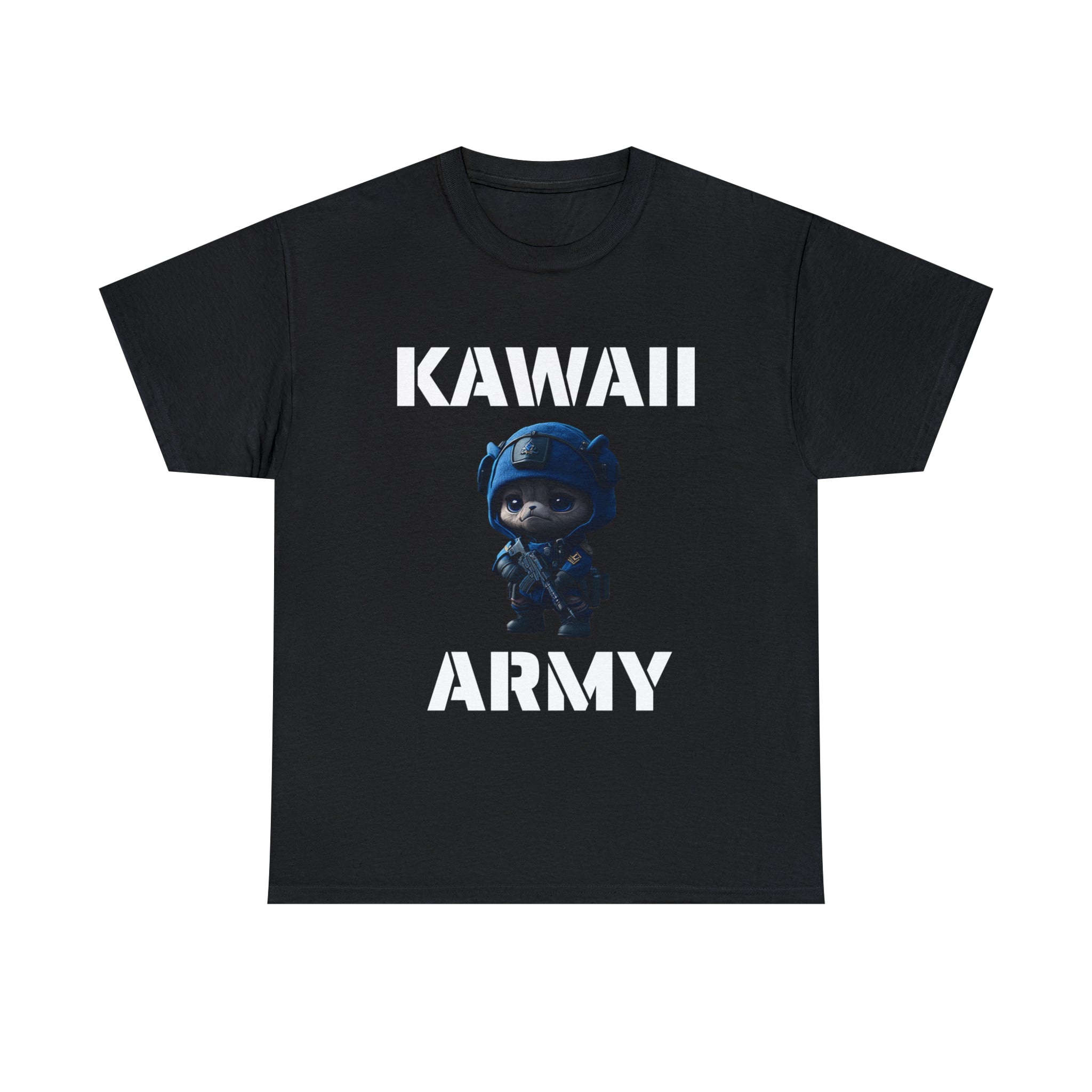 kawaii army blue small machine gunner
