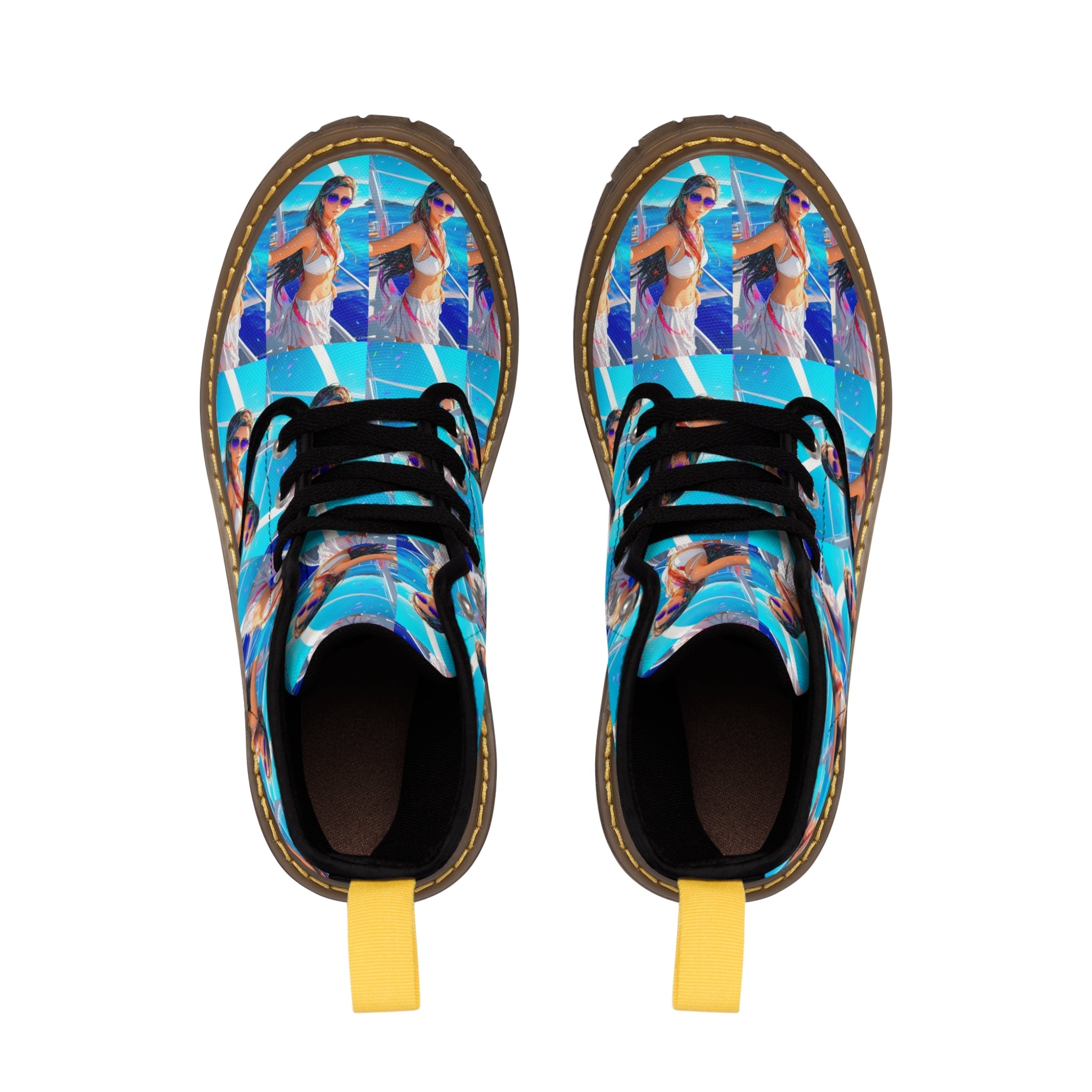 boat shot Men's Canvas Boots - Cheeky-Prints