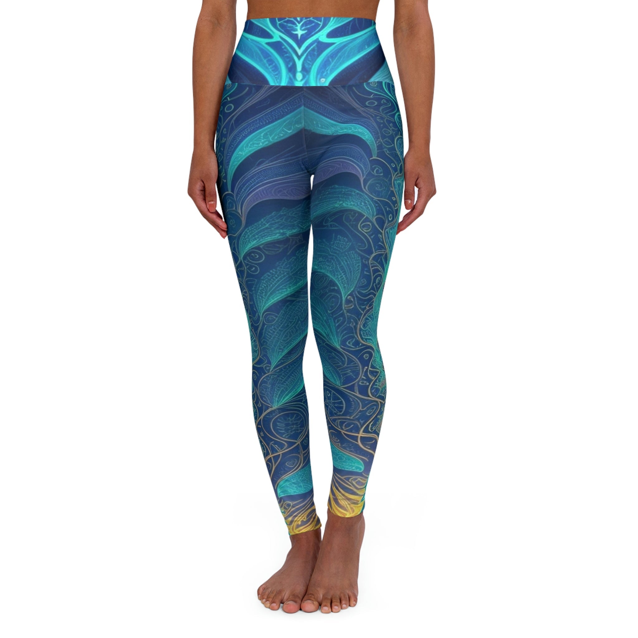 High Waisted Yoga Leggings (AOP) - Cheeky-Prints Main image