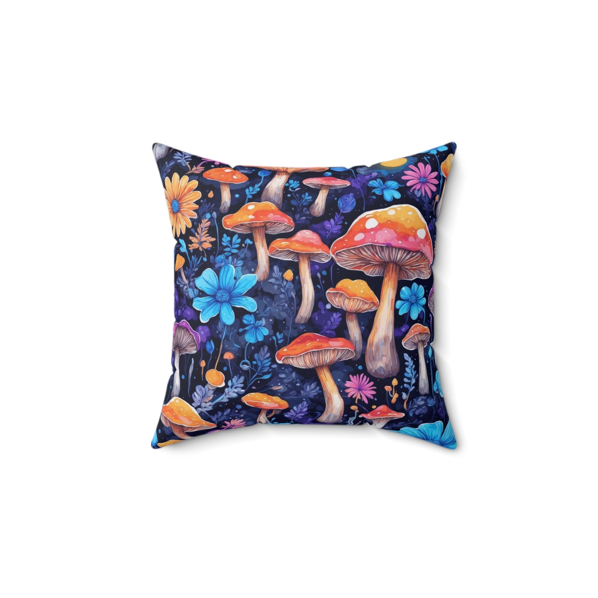 Mushroom 1 Spun Polyester Square Pillow - Cheeky-Prints Main image